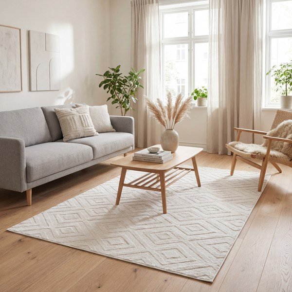 Kilimas kreminės spalvos 80x150 cm Estilo – Universal-image-1