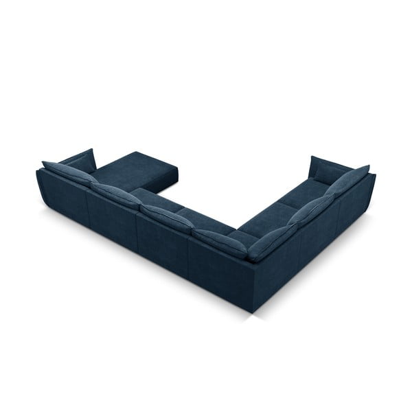 Tamsiai mėlyna kampinė sofa (kairysis kampas) Vanda - Mazzini Sofas-image-3