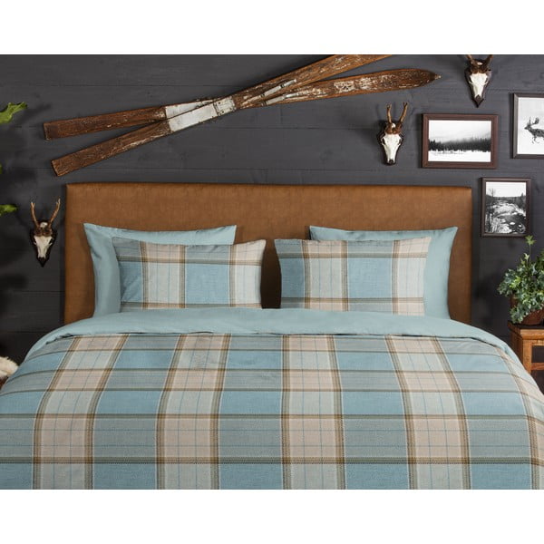 Iš flanelės viengulė/itin ilga patalynė mėlynos spalvos 140x220 cm Jacco – Good Morning-image-3