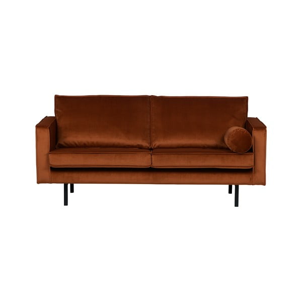 Oranžinio aksomo sofa BePureHome Rodeo, 190 cm