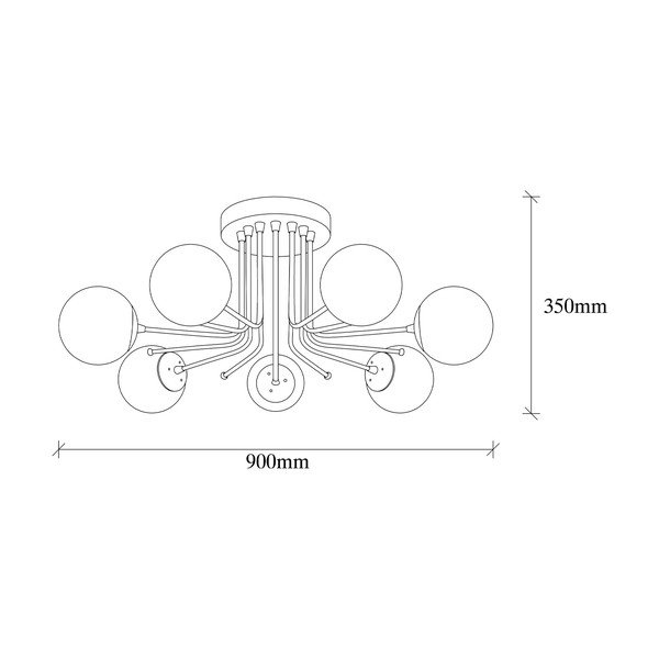 Baltos spalvos/žalvario spalvos lubinis šviestuvas ø 15 cm su stiklo gaubtu Daisy – Opviq lights-image-4