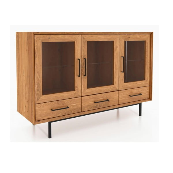 Natūralios spalvos ąžuolo medienos vitrina 144x95 cm Abies - The Beds-image-2