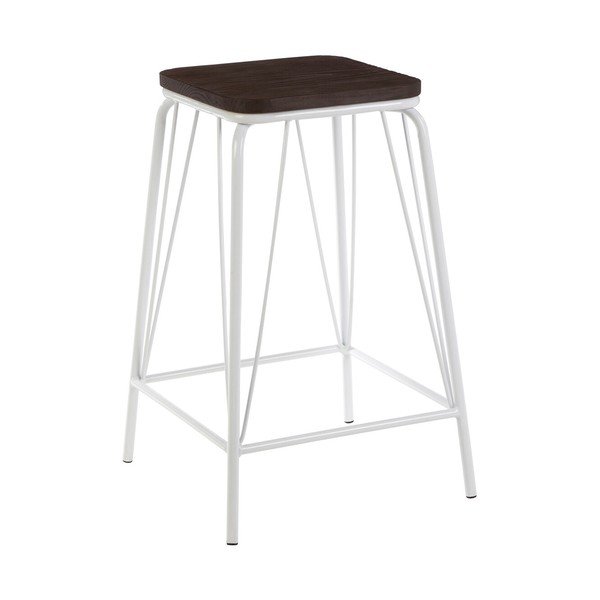 Baltos spalvos/tamsios natūralios spalvos iš guobos masyvo taburetė District – Premier Housewares