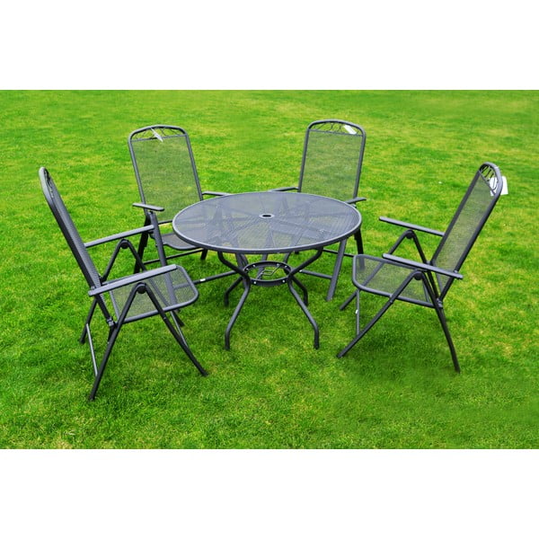 Metalinė sodo kėdė juodos spalvos – Rojaplast-image-4