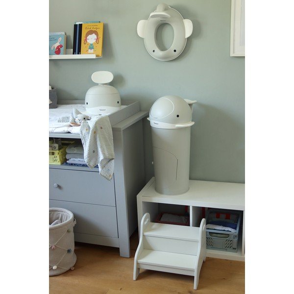 Iš plastiko sauskelnėms šiukšliadėžė šviesiai pilkos spalvos 25 l Whale – Kindsgut-image-1