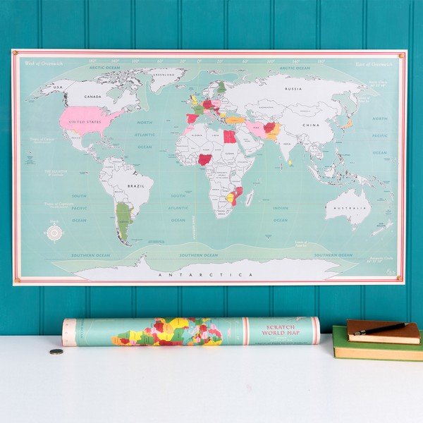 Nutrinamas žemėlapis 87x52 cm World Map – Rex London-image-1