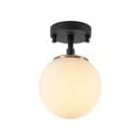 Juodos ir baltos spalvos lubinis šviestuvas ø 15 cm su stiklo gaubtu Atmaca – Opviq lights