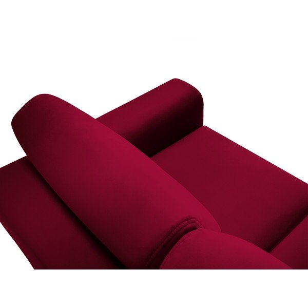 Raudonos spalvos iš velveto sulankstoma/su sandėliavimo vieta sofa 235 cm Kyoto – Cosmopolitan Design-image-4