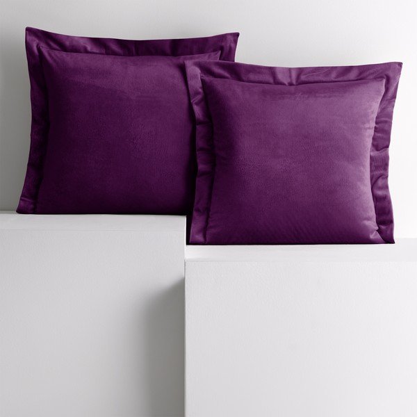 2 tamsiai violetinių pagalvės užvalkalų rinkinys AmeliaHome, 45 x 45 cm-image-4