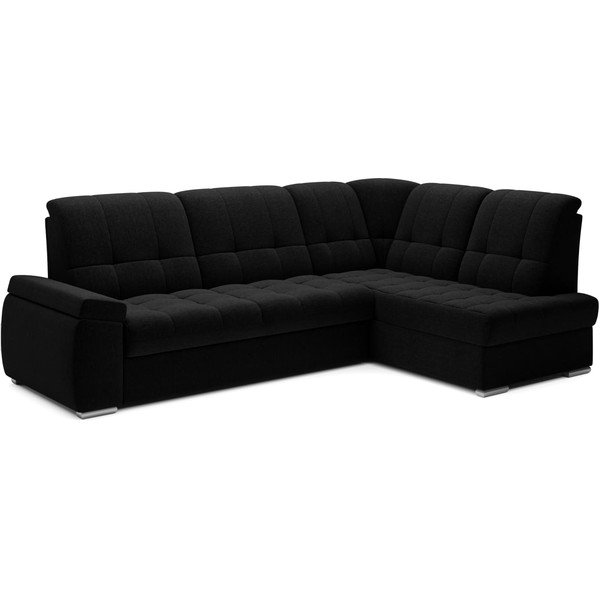 Juodos spalvos sulankstoma/su sandėliavimo vieta kampinė sofa (su dešiniuoju kampu/„L“ formos) Sado – ELTAP-image-2