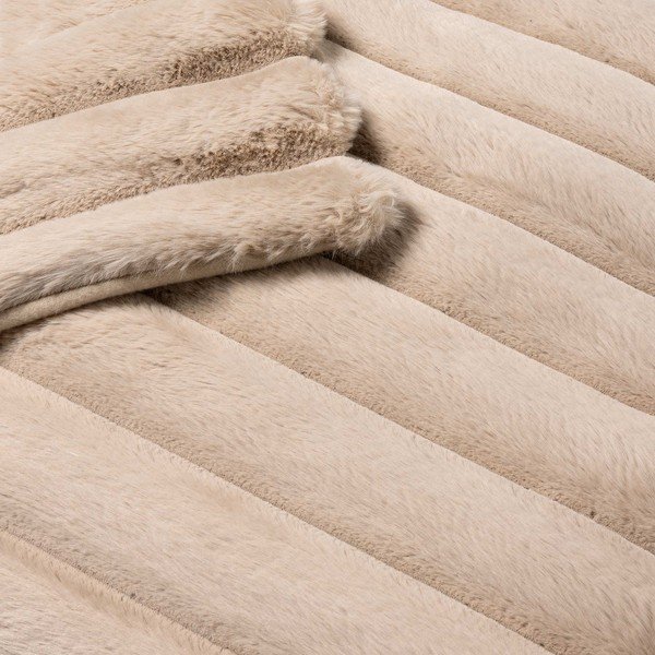 Smėlio spalvos iš mikropliušo antklodė ir pledas 180x220 cm Boudoir – douceur d'intérieur-image-4