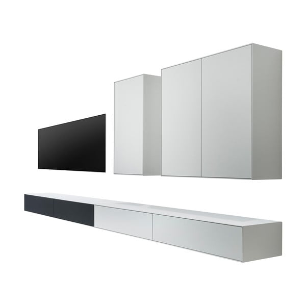 Juodai baltas televizoriaus staliuko ir 2 komodų komplektas Edge by Hammel - Hammel Furniture