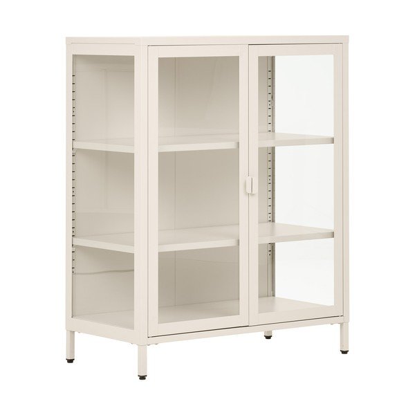 Kreminės spalvos iš plieno vitrina 80x101x40 cm Brisbane – House Nordic