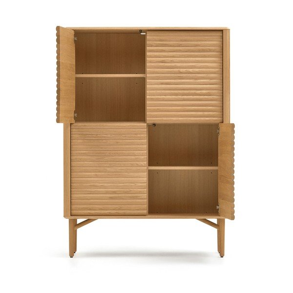 Natūralios spalvos spintelė iš ąžuolo 104,5x144x40 cm Lenon – Kave Home-image-2