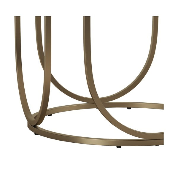 Baltos spalvos/auksinės spalvos apvalios formos kavos staliukas su marmuro dekoru ø 79 cm Gwyneth – CosmoLiving by Cosmopolitan-image-3