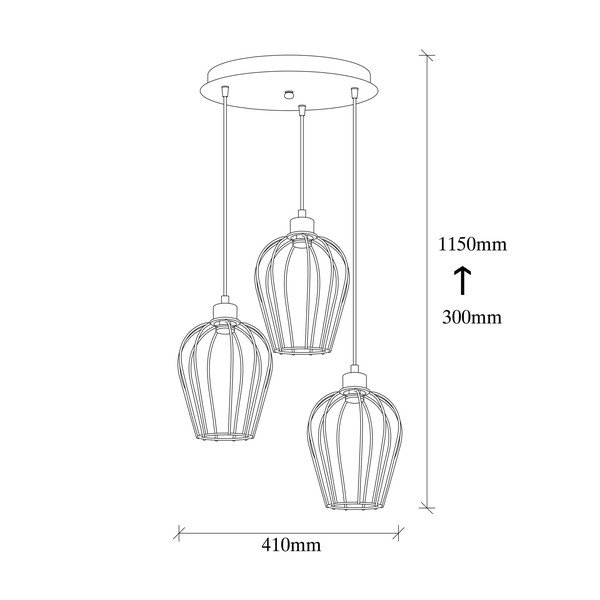 Juodas pakabinamas šviestuvas Opviq lights Tel-image-3