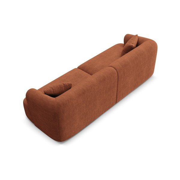 Terakotos spalvos sofa iš kordinio velveto 255 cm Campi – Cosmopolitan Design-image-4