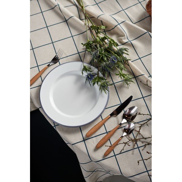 Staltiesė Couture lininė staltiesė Turquoise Lines, 140 x 200 cm-image-2