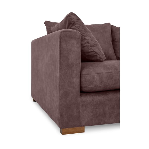 Iš dirbtinės odos sofa tamsiai rudos spalvos 266 cm Hamburg – Scandic-image-4