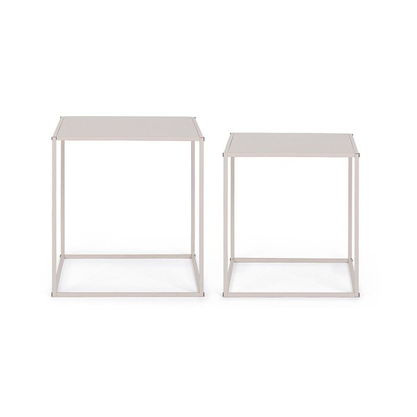 Smėlio spalvos iš metalo kavos staliukai 2 vnt. 38x38 cm Alrik – Yes Everyday-image-3