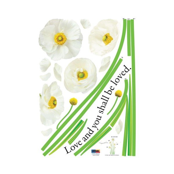 Lipdukas Ambiance White Poppies Gėlės-image-1