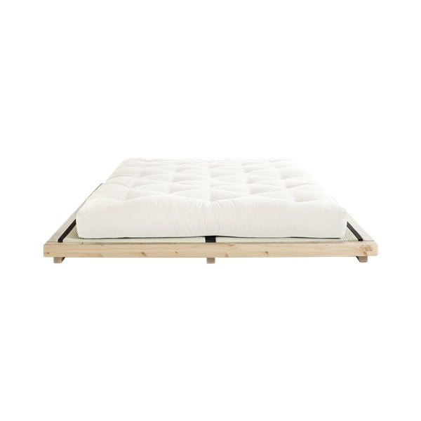 Pušies medienos dvigulė lova su čiužiniu ir pagrindu Karup Design Dock Comfort Mat Natural Clear/Natural, 140 x 200 cm