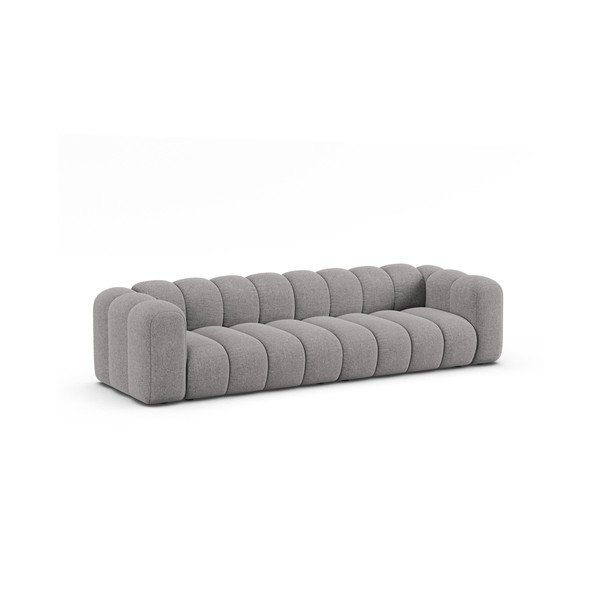 Pilkos spalvos sofa iš šenilinio audinio 290 cm Lupine – Micadoni -image-1