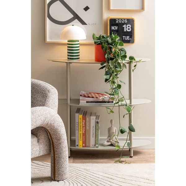 Pilkos spalvos iš metalo pastatoma lentyna 90x82x28 cm Riqueza – Leitmotiv-image-1