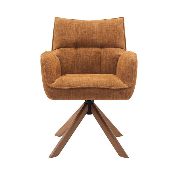 Oranžinės spalvos iš audinio valgomojo kėdžių komplektas 2 vnt. Marilla – Unique Furniture-image-1