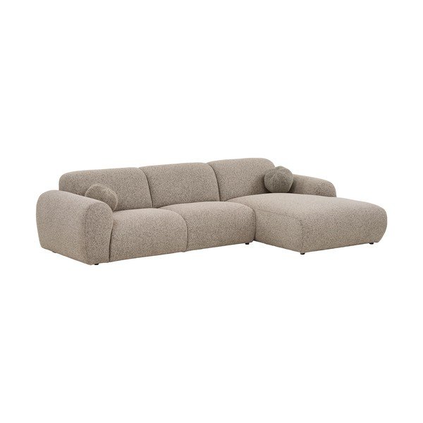 Pilkai smėlinės spalvos kampinė sofa (su dešiniuoju kampu/su gultu) Clyde – House Nordic-image-2
