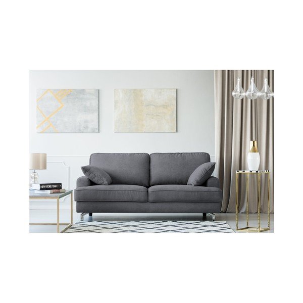 Tamsiai pilka trijų vietų sofa "Kooko Home Rumba-image-4