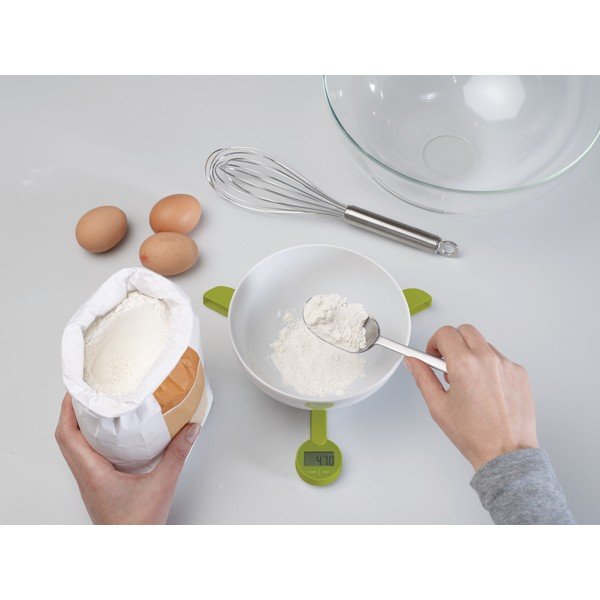 Žalios spalvos sulankstomos skaitmeninės virtuvės svarstyklės Joseph Joseph TriScale-image-3