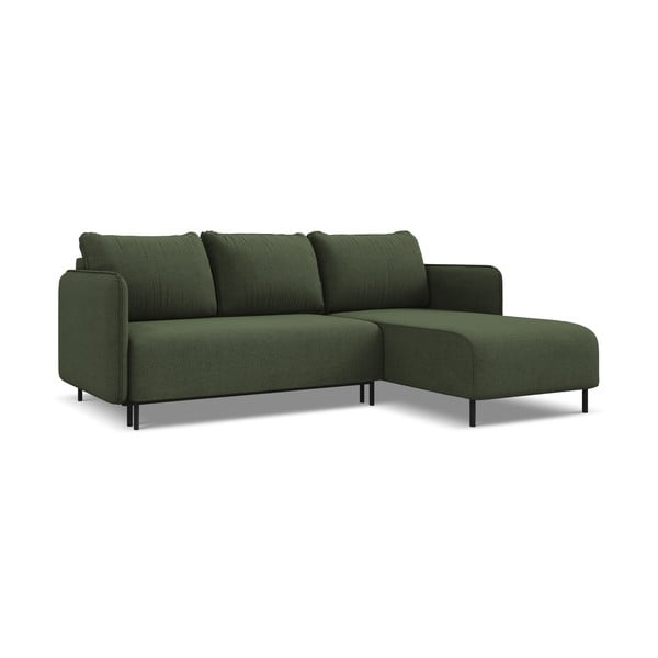 Žalios spalvos sulankstoma/su sandėliavimo vieta kampinė sofa (su dešiniuoju kampu) Luana – Makamii-image-1