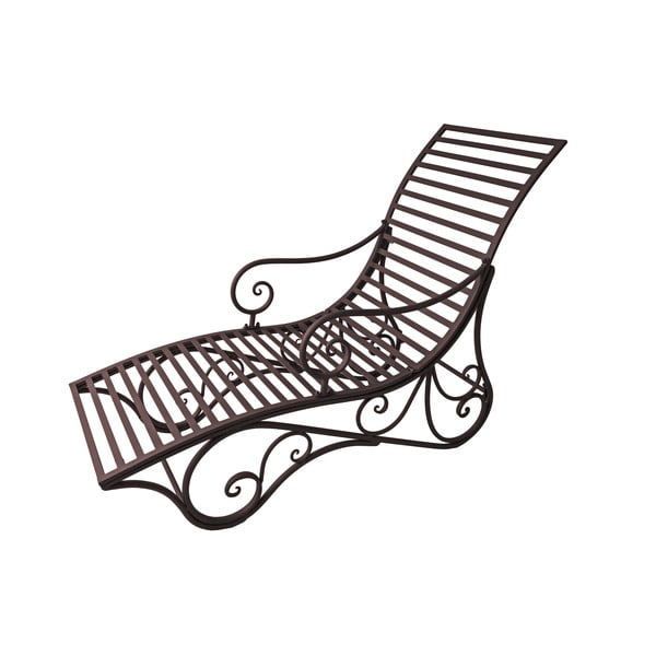 Metalinis sodo šezlongas tamsiai rudos spalvos Kuwa – Garden Pleasure