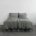Dvigulė/itin ilga patalynė khaki spalvos iš lino 200x220 cm – Linen Tales