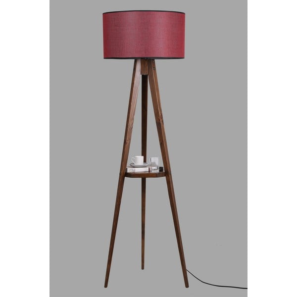 Pastatomas šviestuvas raudonos spalvos/rudos spalvos (aukštis 153 cm) su tekstiliniu gaubtu Sehbalı Tripod – Opviq lights-image-2