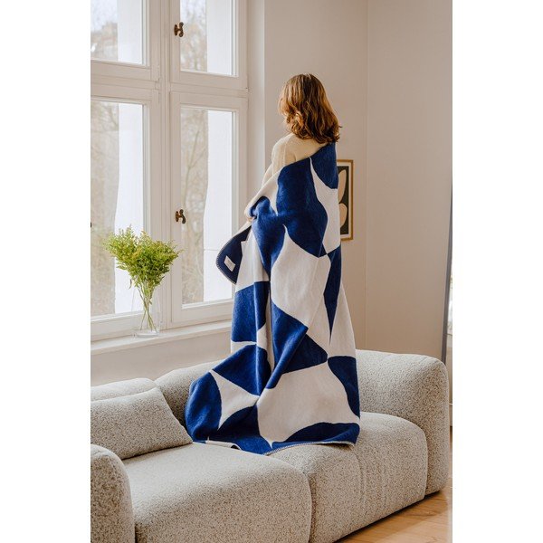 Mėlynos spalvos/kreminės spalvos antklodė ir pledas 150x200 cm Tul – noo.ma-image-1