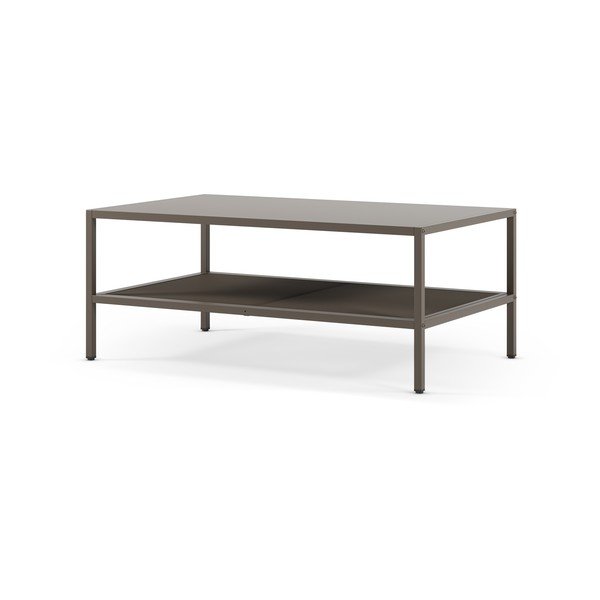Pilkos spalvos iš metalo kavos staliukas 60x100 cm Fayna – Marckeric-image-1