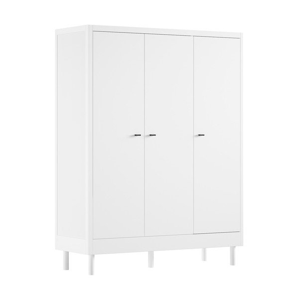 Baltos spalvos iš buko masyvo vaikiška spinta 146x190x55 cm Forrest – Vipack