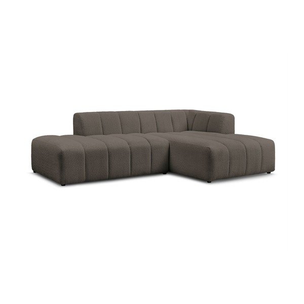 Rudos spalvos iš boucle kampinė sofa (su dešiniuoju kampu/su gultu) Annecy – Bobochic Paris-image-3