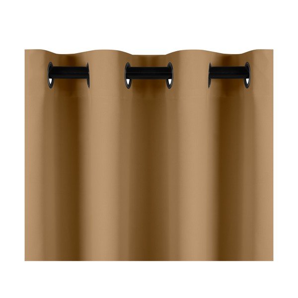 Garstyčių rudos spalvos užuolaida "AmeliaHome Eyelets Mustard", 140 x 245 cm-image-1