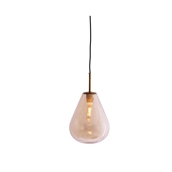 Gintarinės spalvos kabantis šviestuvas su stiklo gaubtu Leona – Light & Living-image-1
