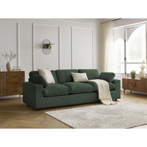 Žalios spalvos sofa iš kordinio velveto 250 cm Belair – Bobochic Paris-image-4