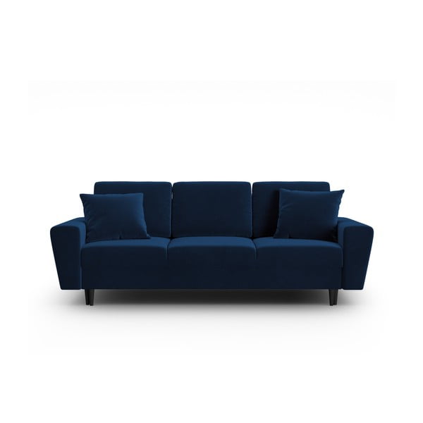 Mėlynos spalvos iš velveto sulankstoma/su sandėliavimo vieta sofa 235 cm Kyoto – Cosmopolitan Design