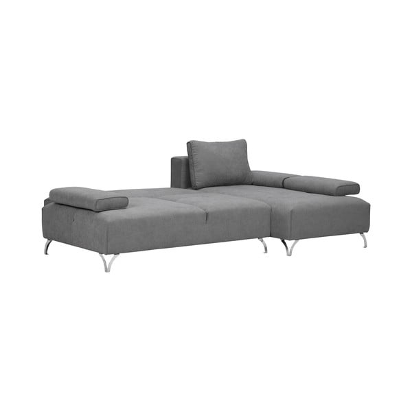 Šviesiai pilka kampinė sofa-lova Windsor & Co Sofas Virgo, dešinysis kampas-image-3