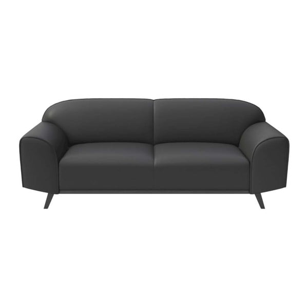 Sofa tamsiai pilkos spalvos iš odos 193 cm Nesbo – MESONICA