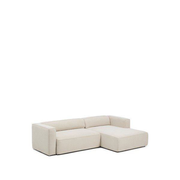 Smėlio spalvos sulankstoma kampinė sofa iš šenilinio audinio (su dešiniuoju kampu/su gultu) Marela – Kave Home-image-3