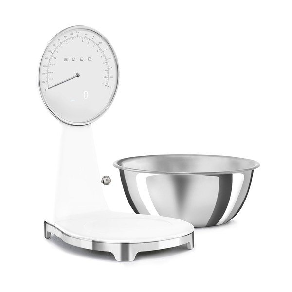Baltos spalvos iš plastiko skaitmeninė virtuvinės svarstyklės – SMEG-image-3