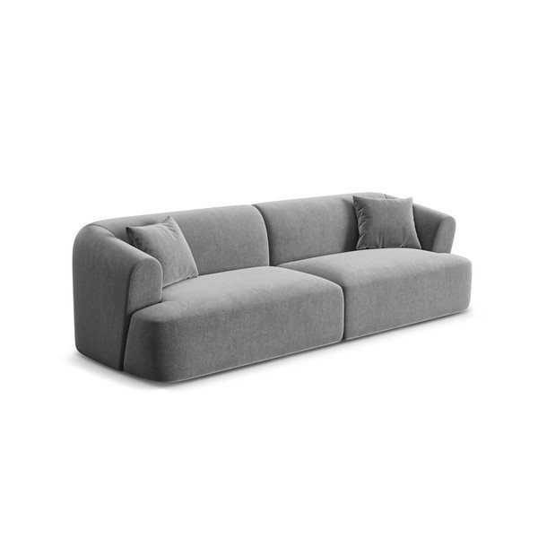 Šviesiai pilkos spalvos sofa iš velveto 255 cm Campi – Cosmopolitan Design-image-2