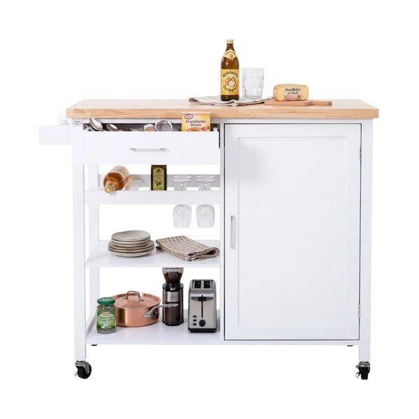 Iš kaučiukmedžio masyvo vežimėlis ant ratukų 48x105 cm Frankfurt – Premier Housewares-image-4